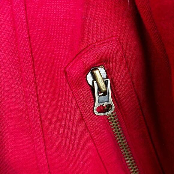 Dress barn Women's M Y2K Red Fleece Button Jacket Zipped Pockets - Picture 4 of 6